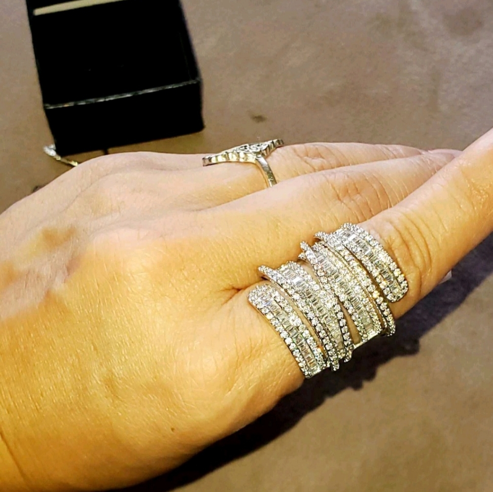 Beautiful 6.4 Carat Sapphire Sterling Silver Ring - Free Shipping - Picture 9 of 11